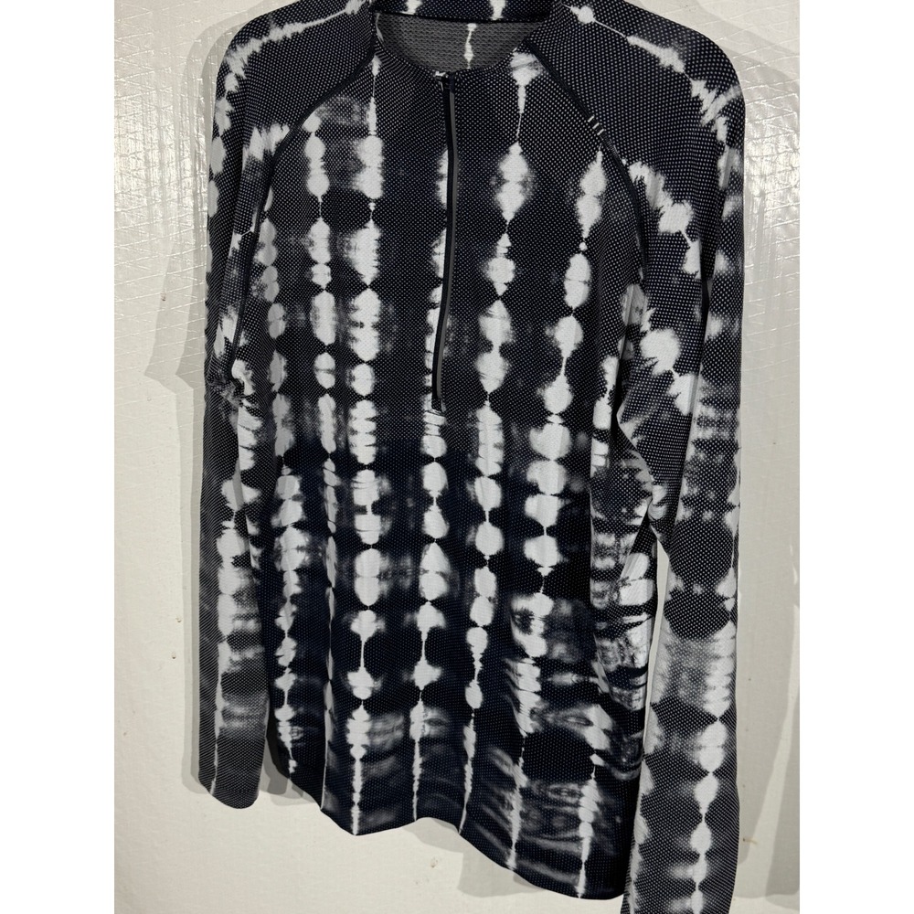 Lululemon Metal Vent Tech 1/2 Zip 2.0 Pullover Shibori Tie Dye Black White Mens